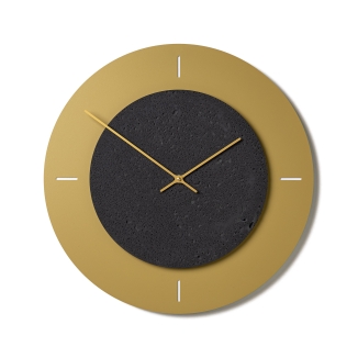 Betónové hodiny s kovovým ciferníkom antracit + zlato verzia 2