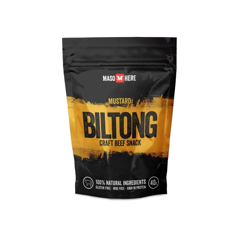 MASO HERE - Hovädzí biltong horčica 40g